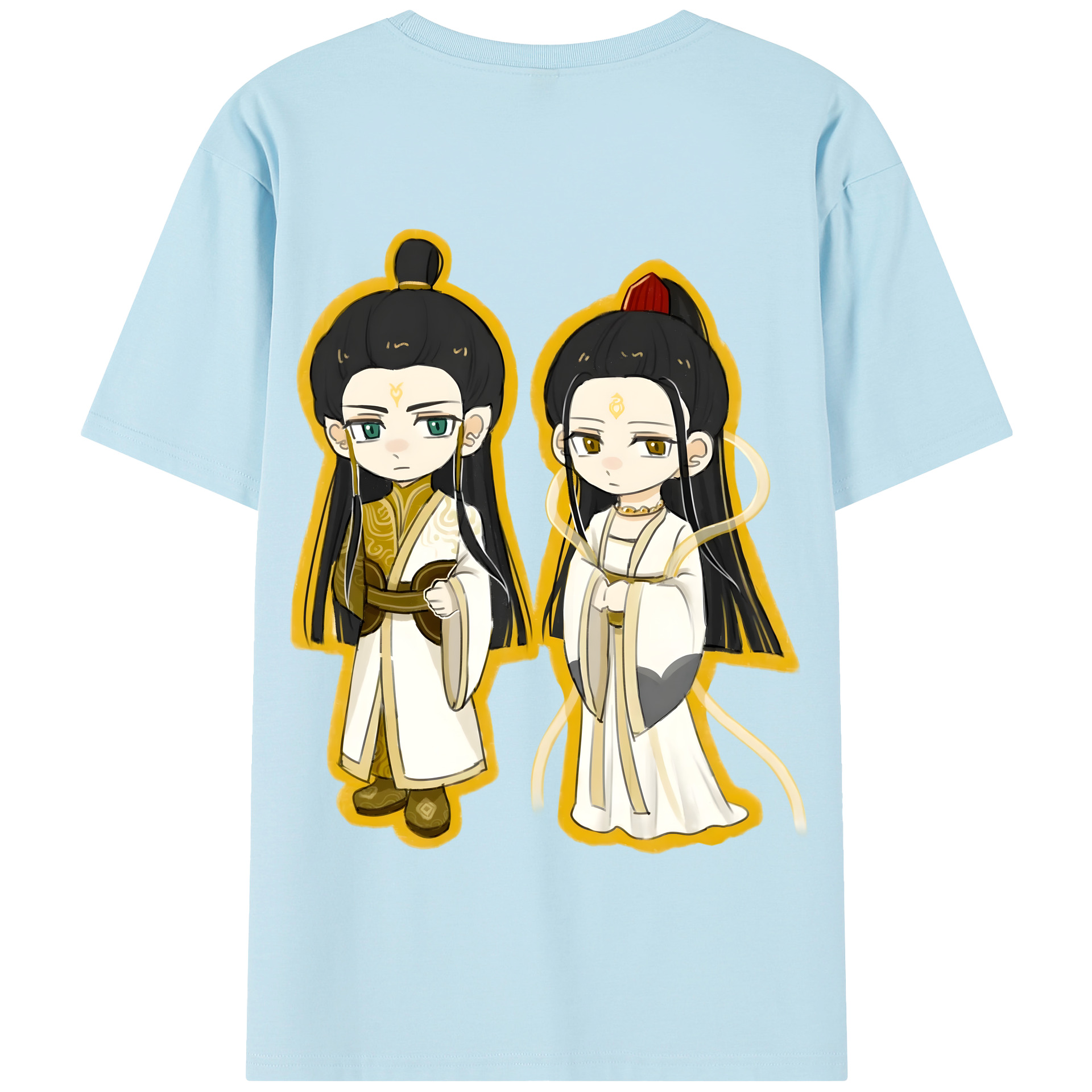 （画像用） Ne Zha 2 ナタ 魔童の大暴れ 綿100％半袖Tシャツ（背面プリント）
